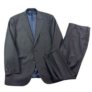 Suitsupply 60R US 50R 40x30 Slim 2pc Charcoal Pant Suit Lazio Brescia Wool